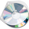 Transparente CD/DVD Hülle mit zwei Fächern, geeignet für den sicheren Transport von Datenträgern.