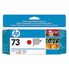 HP Tintenpatrone 73 in roter chromatischer Farbe, Verpackung mit Farb- und Produktinformationen.