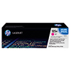 Magenta HP Toner 125A in einer Verpackung mit Produktbezeichnung und Farbdetails.