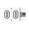 Zahlenetikett mit der Kennzeichnung "00" und Barcode auf der Innenseite.