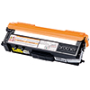 Gelber Toner TN-328Y von Brother in Seitenansicht mit Warnhinweisen und Labels.