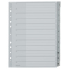 Graues Plastikregister mit beschriftbarem Deckblatt und nummerierten Taben von 1 bis 12.
