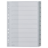 Graues Plastikregister mit beschriftbarem Kartondeckblatt und Taben von 1 bis 10.
