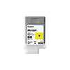 Gelbe Canon Tintenpatrone PFI-102Y in Verpackung mit Bezeichnung und Symbolen.