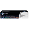 HP Toner 126A schwarz in der Verpackung mit produktbezogenen Informationen auf der Oberseite.