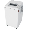 Hochleistungs-Aktenvernichter mit Bedienfeld, Schneidgutbehälter und mobilen Rollen in Weiß.