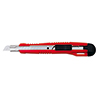 rotes Cutter-Messer mit ausziehbarem Klingenmechanismus und rutschfester Griffzone.