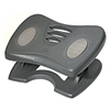 Graue ergonomische Fußstütze mit beweglicher Auflage und Antirutschbeschichtung.