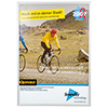 Bilderwechselrahmen DIN A0 mit wasserdichtem Abdichtungsband und Fahrradfahrern im Hintergrund.