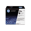 HP Toner 90X schwarz in Verpackung mit Abbildungen und Produktinformationen auf der Box.