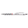Weißer rotring Kugelschreiber Tikky mit Softtouch-Griffzone und metallener Kappe.