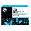 HP Tintenpatrone 761 schwarz matt in Verpackung mit blauen Schmetterlingen, 400 ml.