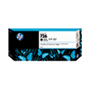 HP Tintenpatrone 726 in schwarzer Verpackung mit blauen Schmetterlingen als Design.