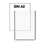 Klarer Magnetrahmen in DIN A2 zur Präsentation von Plakaten im Hochformat.