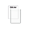 Magnetrahmen für DIN A4 Dokumente aus Kunststoff mit transparentem Vorderteil.