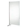 Stellwand aus Acryl mit einer silbernen Standstruktur, in aufrechter Position.
