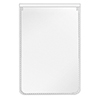Transparente Ausweishülle mit verkürzter Oberfolie für einfaches Einstecken, 57 x 88 mm.