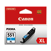 Canon Tintenpatrone CLI-551XL C in Verpackung mit blauem Label und QR-Code.