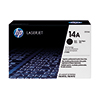HP Toner schwarz 14A in Verpackung, geeignet für Laserdrucker, Produktabbildung.