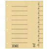 Gelbes Trennblatt mit Linien und Zahlen zur Längenangabe, für Ordner geeignet.