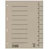 Graues Trennblatt mit nummerierten Zeilen und Ausschneidemöglichkeiten für verschiedene Längen.