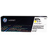 Gelber HP Toner 827A in Verpackung, Produktabbildung.