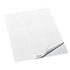 Flipchartblock mit kariertem Papier und abziehbarem Blatt im Querformat.
