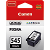 Schwarze Canon Tintenpatrone PG-545 im originalen Karton mit Produktinformationen.