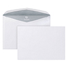 Weißer DIN C6 Briefumschlag ohne Fenster mit grauem Innenfutter.