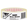 Beige Kreppband auf einer Rolle mit der Breite 30 mm und Länge 50 m.