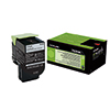 Lexmark Toner 702HK schwarz in Verpackung und mit Cartridge im Vordergrund.