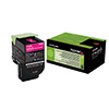 Magenta Toner 702HM in der Packung und der Cartridge-Seitenansicht.