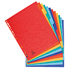 Multicolor Ordnerregister mit 12 Registerblättern, geeignet für Prospekthüllen.