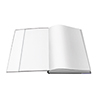 Transparenter Buchschoner in Gebrauch, der ein offenes Buch schützt.