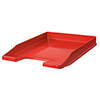 Flache, rote Briefablage mit seitlichen Einschnitten für einfachen Zugriff.