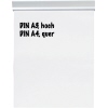 Klemmleiste mit weißem Hintergrund, beschriftet mit DIN A3 hoch und DIN A4 quer.