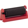 Tintenrolle in rot-schwarzer Halterung für Druck- und Stempelgeräte.