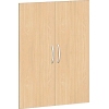 Flügeltür aus Buchenholz mit zwei Griffen in neutraler Holzoptik.