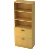 Hängeregistraturschrank in Buche mit zwei abschließbaren Schubladen und fünf Regalfächern.
