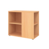 Beistellcontainer in Buche-Optik mit zwei offenen Fächern und verstellbarem Fachboden.