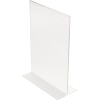 Tischaufsteller in T-Form für DIN A6 im transparenten Design.