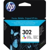 HP Tintenpatrone 302 in Verpackung, farbiges Design mit Schmetterlingsmotiven.