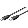USB-Kabel mit zwei USB-A-Steckern, schwarz, Länge 3 m, für SuperSpeed-Datenübertragung.