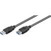Schwarzes USB-Kabel mit USB-A-Stecker und USB-A-Buchse, Länge 1,8 m.