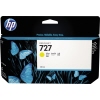 HP Tintenpatrone 727 gelb, 130 ml, in Verpackung mit Schmetterlingsmotiv.