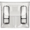Transparente Hülle mit Platz für zwei USB-Sticks, verschlossen mit Klappverschluss.
