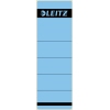 Breites, blaues Etikett für Leitz Ordner mit fünf beschriftbaren Feldern.