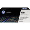HP Trommel 126A in einer Produktverpackung mit Grafik und Text auf der Vorderseite.