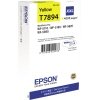 Gelbe Epson Tintenpatrone T7894 in Verpackung für Drucker mit Angabe zur Seitenanzahl.