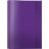 Violetter, transparenter Heftschoner in DIN A4-Größe mit abgerundeten Kanten.